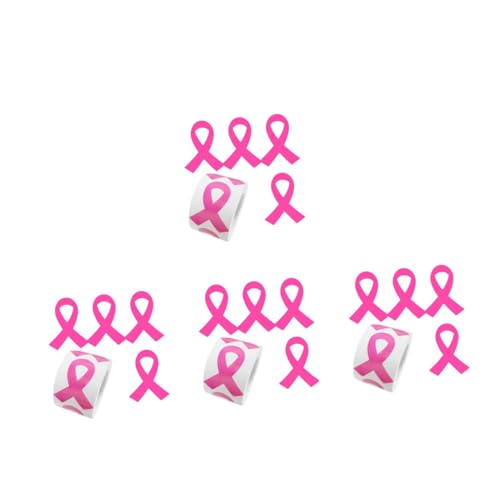 Tofficu 4 Sätze 4 Sets Aufkleber Für Brustgesundheit Band Brustkrebs Bewusstseinsaufkleber Gemeinwohl Partyzubehör Krebsbewusstseinsaufkleber Papier Rosa 320 Stück X 4 320 Stück * 4 von Tofficu