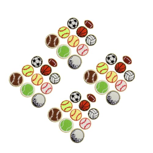 Tofficu 4 Sätze 4 Sets Fußball Stickerei Patches Baseball Patches Basketball Patches Sport Patches Stoff Patches Golf Patches Sport Patches Zum Aufbügeln Fußball Patches 10 Stück * 4 von Tofficu