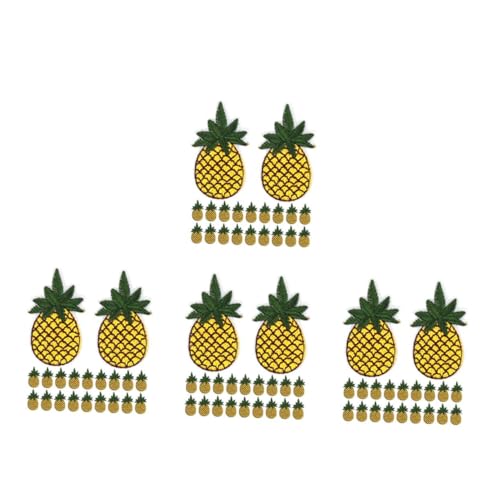 Tofficu 4 Sätze Ananas -stickerei Wärmepolster-anti-scenen-handschuhe Häkelananas Patch-frucht Dekorative Ananas Cartoon-ananas Patch Ananas Mini-zubehör Hilfsananas Stickgarn 20 Stück * 4 von Tofficu