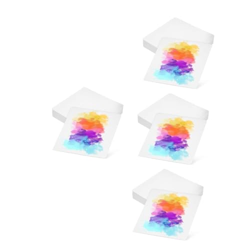 Tofficu 4 Sätze Aquarellpapier Aquarellkarten Papier Zum Malen Von Kindern Zeichenpapier Wasserzeichnungskarte Papier Für Die Aquarellmalerei Malpapier Für Kinder Weiß 50 Stück * 4 von Tofficu