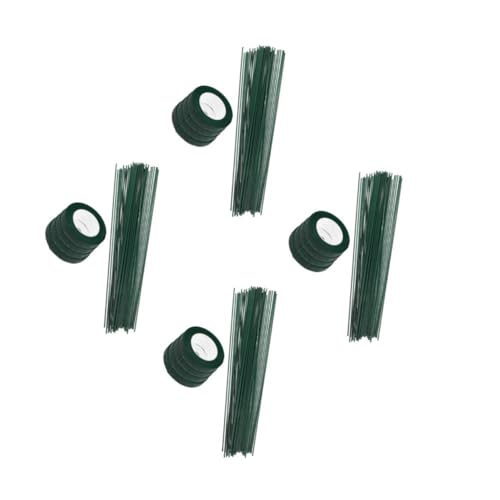 Tofficu 4 Sätze Blumenband-Set künstliches Band Blumenladen liefert Klebeband Blumendekoration Materialien Floristisches Klebeband Set Blumenband grün Packpapier kleben Eisendraht Green von Tofficu