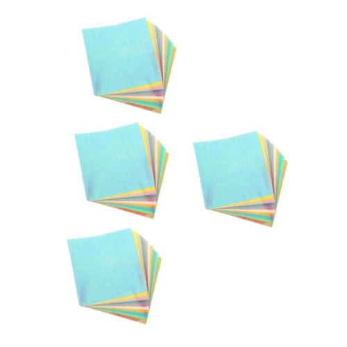 Tofficu 4 Sätze Glitzerndes Handgemachtes Origami Kreise Aus Papier Glänzendes Origami-papier Farbiges Origami-papier Seidenpapierquadrate Origami-papier-kit Laserpapier 20 Blatt * 4 von Tofficu