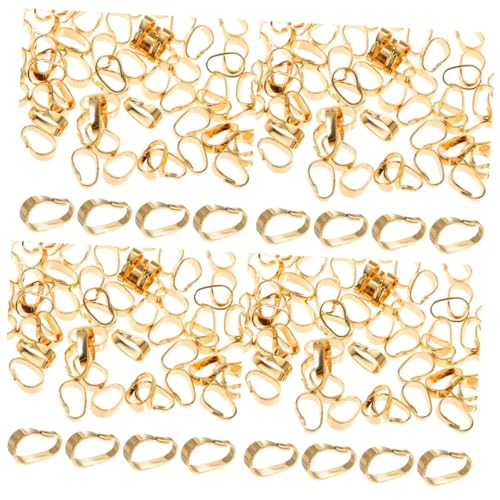 Tofficu 4 Sätze Hängende Schnalle Halskettenanhänger Verbindet Schnallen Perlenanhänger Verschlüsse Vergoldete Ohrringe Armband Gliederverschluss Mini-perlen Legierung Golden 100 Stück * 4 von Tofficu