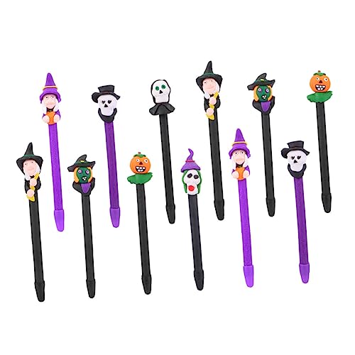 Tofficu 4 Sätze Halloween-kugelschreiber Schwarzer Gelstift Halloween-dekoration Halloween Halloween Assecoires Remiscence Schulversorgung Kreativer Stift Polymer-ton 12 Stück * 4 von Tofficu