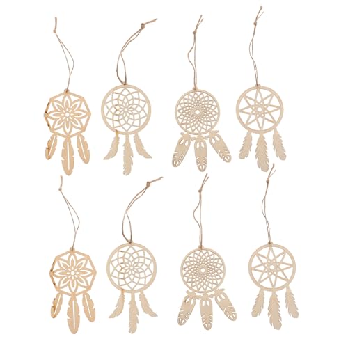 Tofficu 4 Sätze Hölzernes Traum Fänger Netz Makramee-pflanzenaufhänger Hängende Verzierung Haken Diy- -set Makramee-schnur Diy Dreamcatcher-kits Farn Einziehbar Holz 40 Stück * 4 von Tofficu