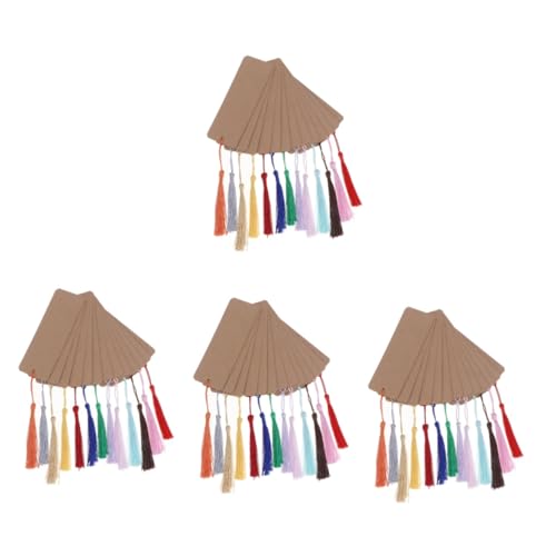 Tofficu 4 Sätze Leeres Lesezeichen Aus Papier Quasten Lesezeichen Tassel Lesezeichen Pastell Lesezeichen Masse Dekoration Das Etikett Lesezeichen Aus Papier Mit Quaste Brown 30 Stück * 4 von Tofficu