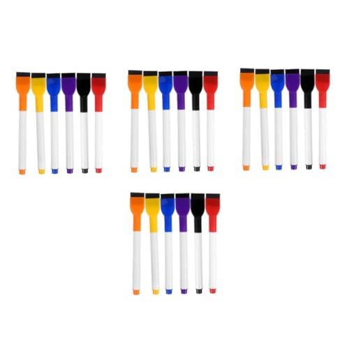 Tofficu 4 Sätze Löschbarer Whiteboard-marker Wasserlösliche Stifte Whiteboard Stifte Set Abwaschbarer Kreidemarker Lagerbier Trocken Abwischbare Marker Für Den Kühlschrank Abs 6 Stück * 4 von Tofficu