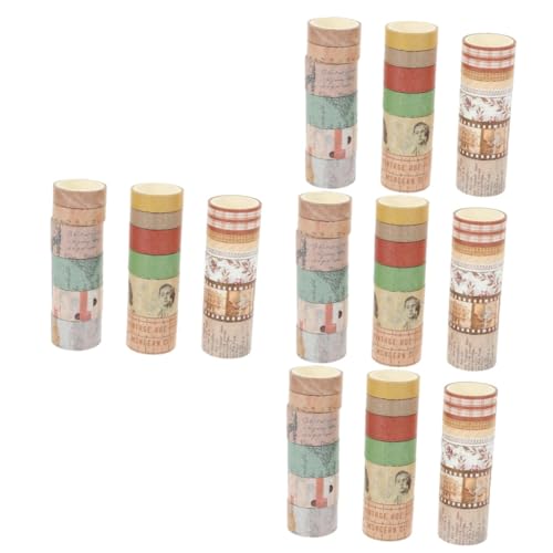 Tofficu 4 Sätze Retro-taschenband Scrapbooking Mit Abdeckband Handkontenbänder Einzigartige Geschenkideen Retro Washi Tape Selbstklebende Washi-klebebänder Album-diy-aufkleber 20 Stück * 4 von Tofficu