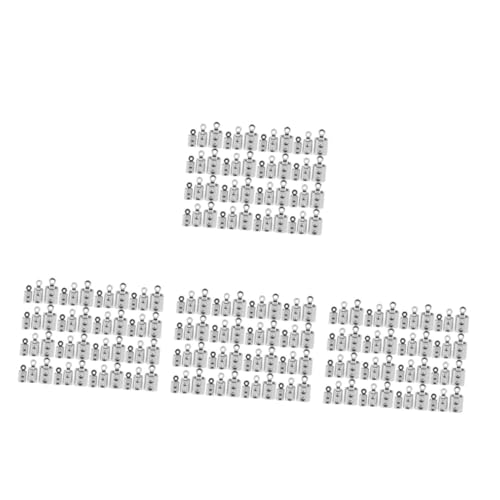 Tofficu 4 Sätze Schmuckseilschnalle Schmuckverschlüsse Für Halsketten Verschluss Für Halskette Verbindungsstücke Für Halsketten Schmuckschnalle Silver Rostfreier Stahl 400 Stück * 4 von Tofficu