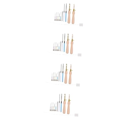 Tofficu 4 Sätze Stickstich Flechtwerkzeuge Stickerei-Kits Lochstanzwerkzeug Kreuzstich-Set nähwerkzeuge selber machen Locher wiedersehen beibleit Sticknadel Stickset selber machen Plastik von Tofficu