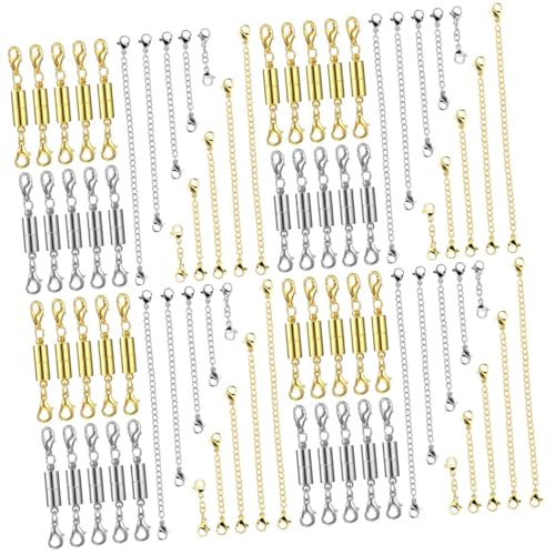 Tofficu 4 Sätze Verlängerungsketten Für Halsketten Schlüssel Schmuckverschlüsse Und Verschlüsse Ketten Für Die Schmuckherstellung Schließe Kettenverlängerung Rostfreier Stahl 10 Stück * 4 Tofficu 4 Sätze Verlängerungsketten Für Halsketten Schlüssel Schmuckverschlüsse Und Verschlüsse Ketten Für Die Schmuckherstellung Schließe Kettenverlängerung Rostfreier Stahl 10 Stück * 4 von Tofficu