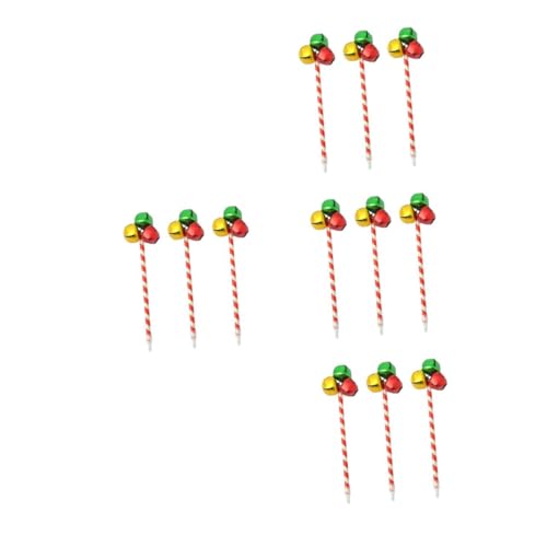 Tofficu 4 Sätze Weihnachtsglockenstift Weihnachtsgeschenke Weihnachtsfarbene Kugelschreiber Weihnachtsstifte Schreiben Weihnachtsstifte Groß Rot-grüne Weihnachtsstifte Metall 3 Stück * 4 von Tofficu