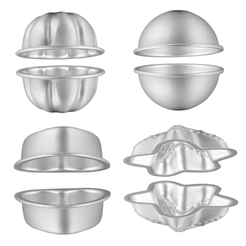 Tofficu 4 Set Badesalzkugel Backform Badesalzform Cupcake Form DIY Backwerkzeug Badeformen Backformen Aluminiumlegierung Badeform Badeform Formen Silber von Tofficu