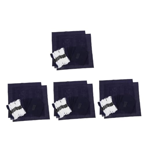 Tofficu 4 Sets Stickmaterial Set Stickerei Sashiko Geldbörse Mönch Stickerei Untersetzer Handgefertigte Sashiko Untersetzer DIY Tee Untersetzer Sashiko Stickerei Für Anfänger von Tofficu