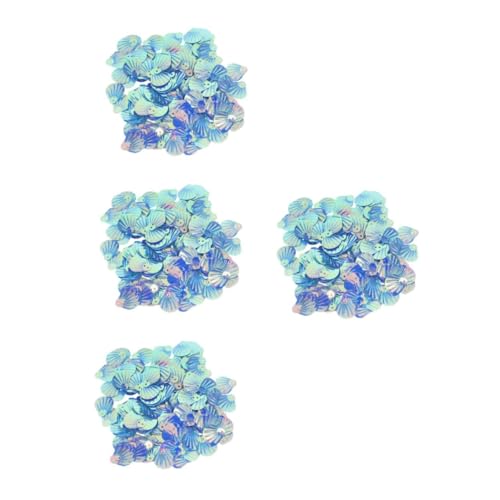 Tofficu 4 Stück 1 Muschel-doppelloch-pailletten Muschelförmiges Paillettendekor Pailletten Nähen Diy & Handwerk Pailletten Für Kleidung Pailletten Zubehör Shell-pailletten Pvc Sky-blue von Tofficu