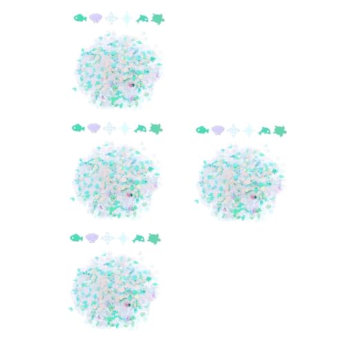 Tofficu 4 Stück 2 Pailletten aus der Unterwasserserie Schmuckdekoration Handwerksausstellungen Dekorationen Verfeinerte Accessoires DIY-Zubehör Epoxid-Schmuckfüller lose Pailletten PVC von Tofficu
