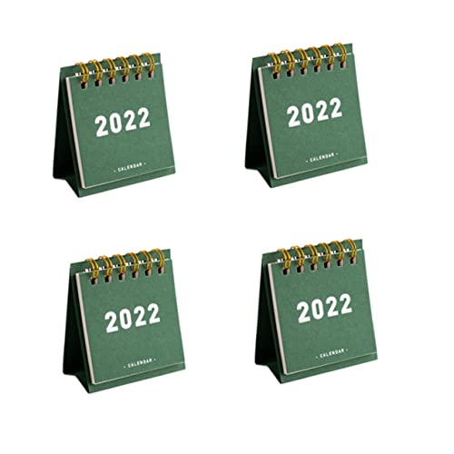 Tofficu 4 Stück 2023 Kalender 2022 büro kalender büro accessoires moon calendar Bürokalender Mini-Notizblöcke trendiges Dekor dekorativer Mini-Kalender Desktop-Minikalender Papier Green von Tofficu