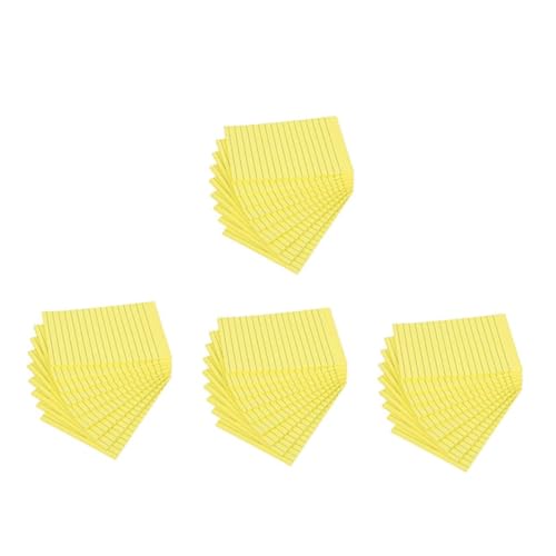 Tofficu 4 Stück 9 Haftnotiz Selbstklebende Notizblöcke Kleiner Notizblock Selbstklebende Pads Täglicher Notizblock Kleine Polster Schreibblöcke Schreibblock Schulmaterial Süß Yellow Papier von Tofficu