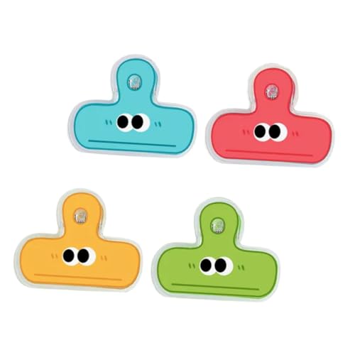 Tofficu 4 Stück Clip Binder Clips Mini Binder Büroklammern Farbige Mini Clips Dekorative Büroklammern Brot Clips Bulk Bastel Büroklammern Beutel Verschlussklammern Kleine Chip von Tofficu