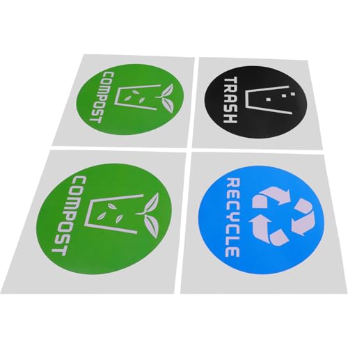 Tofficu 4 Stück Kreative Auto Aufkleber PVC Recycling Symbol Aufkleber Für Auto Lkw Und Fenster Umweltfreundliche Mülltonne Sticker Im Zufälligen Design Zur Von Recycling von Tofficu