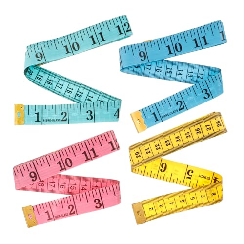 Tofficu 4 Stück Nähband besteck messer messband material measurement tape Körpermaßband Körpervermesser Maßband nähen Körper Maßband Lineal Tapeline-Tool PVC-Kunststoff von Tofficu