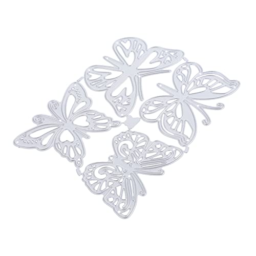 Tofficu 4 Stück Papierhandwerk Präge-Stanzformen Stempel und Matrizen für die Kartenherstellung Scrapbooking Schneidform Scrapbook Schneidemuster Festival-Stanzformen Bastelvorlage Silver von Tofficu