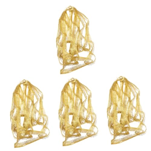 Tofficu 4 Stück Quaste Spitze goldene Fransenbesatz funkeln Mesh-Rock flauschiger Rock Schmuckvolle Quastenborte DIY Quastenborte Taillen-Charme Quastenbesatzdekoration Haustier Pailletten von Tofficu