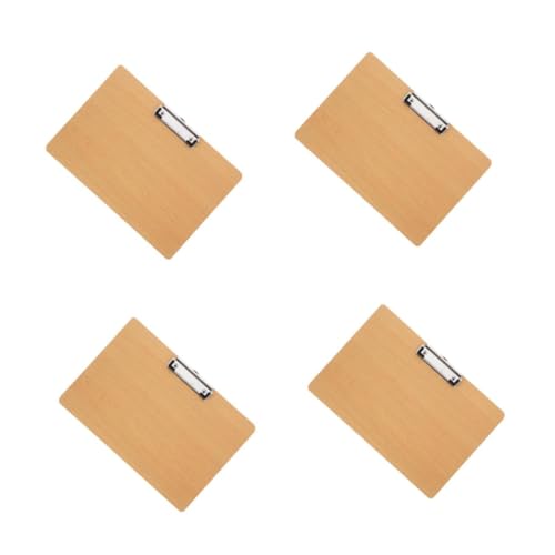 Tofficu 4 Stück Schreibblock-clip Office-dateiordner Mini-klemmbrett Clipboard-clips Büro-klemmbrett Organisator Für Papierakten Zwischenablagen Masse Kleine Klemmbretter Mdf Khaki von Tofficu