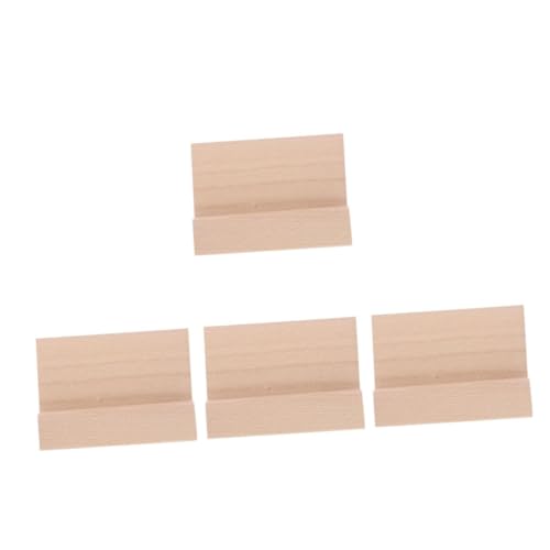 Tofficu 4 Stück Tischkalender Basis Tischbildhalter Kartenspielversorgung Grußkartenständer Karten Basis Hochzeitsschildhalter Spielkarten Stehen Postkartenhalter Gruß Stehen Beige Holz von Tofficu