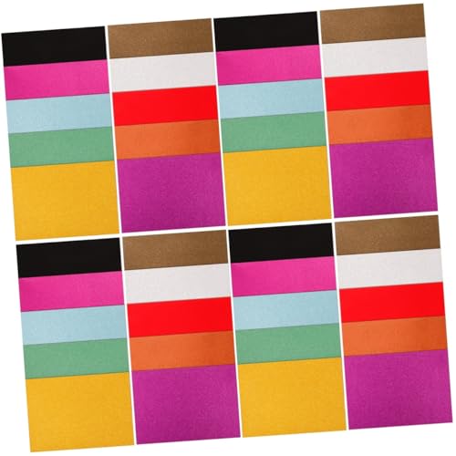 Tofficu 40 Blatt Glitzerpapier Pergamentpapier Farbpapier Kraftpapier Kartonpapier DIY Bastelpapier DIY Bastelpapier Karton Farbiges Scrapbook Papier Farbiges Bastelpapier Bunt von Tofficu