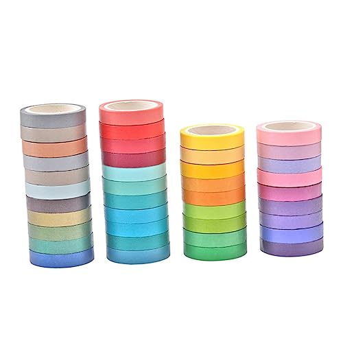 Tofficu 40 Farben Regenbogen Washi Tape Set Klebebänder Für Kreative Dekoration Scrapbooking Journaling Und Masking Tape Bunten Designs von Tofficu