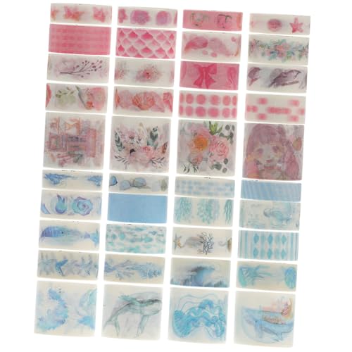 Tofficu 40 Rollen Washi-tape-set Scrapbook-diy-klebebänder Aufkleber Für Geschenkverpackungen Alte Aufkleber Blumenband Notizbuchbänder Zart Gemustertes Washi Tape Japanisches Papier von Tofficu