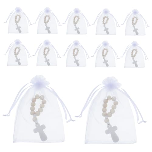 Tofficu 40 Sätze Segensperlen-set Kreuz Armband Rosenkranz Taufe Gefälligkeiten Taufe Rosenkranz Ideen Für Die Babyparty Gefälligkeiten Kreuzen Rosenkranz Armband Gittergewebe von Tofficu