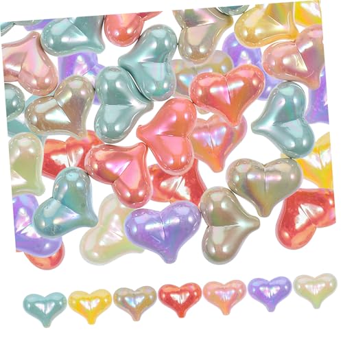 Tofficu 40st Liebe Perlen Schmuckherstellung Herzperlen Abstandsperle Abstandshalter Lose Perlen Zubehör Zur Schmuckherstellung Anhänger in Herzform Herz Schmuck Charms-perlen Acryl von Tofficu