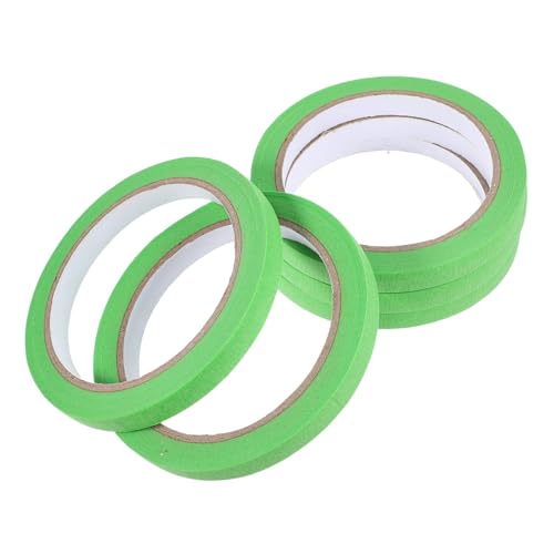 Tofficu 5 Rollen Abdeckband farbiges Band selbstgemachtes abklebeband Scrapbook-DIY-Klebebänder Kunstband packing tape paketband Abdeckbänder aus Papier dekorative Papierbänder Sport Green von Tofficu