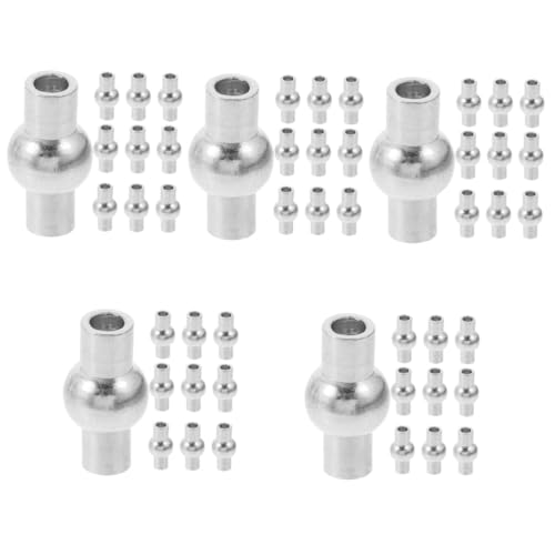 Tofficu 5 Sätze 5 Sets DIY Handgefertigte Lederseilschnalle 20 Stück Boutonniere Haken Gürtelschmuckverschlüsse Halskettenverschluss Knotenverschlüsse Silber 20 Stück * 5 20 Stück * 5 von Tofficu