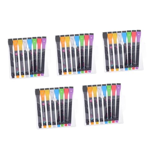 Tofficu 5 Sätze 5 Sets Löschbarer Lampenstift Whiteboard Radiergummi Gelbe Textmarker Löschbare Textmarker Magnetische Kappenmarker Trocken Abwischbare Marker 8 Stück * 5 von Tofficu