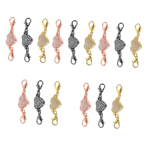 Tofficu 5 Sätze Anhänger in Herzform Reize Schließe Goldener Charme Goldene Anhänger Verschlüsse Handgemachte Schmuckherstellung Link-charms Schmuck Stecker Metall 3 Stück * 5 von Tofficu