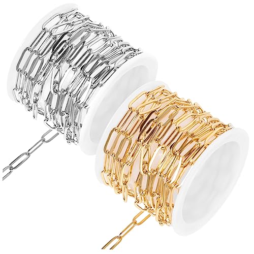 Tofficu 5 Sätze Büroklammerkette Herstellung Von Goldkettenschmuck Armband Mit Büroklammer-gliedern Bastelkette Dauerhafter Schmuck Schmuckketten Selber Machen Rostfreier Stahl 2 Stück * 5 von Tofficu