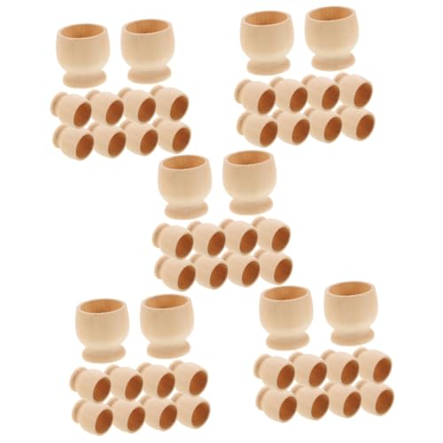 Tofficu 5 Sätze Eierschale Aus Holz Ostereierbecher-verzierung Becherförmiger Eierständer Kinder Eierbecher Selber Machen Eierhalter Eier Halten Ständer Halter Für Ei Beige 10 Stück * 5 von Tofficu