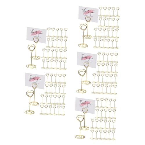 Tofficu 5 Sätze Esstisch-nummernhalter Büro Hochzeit Valentinstag Tischnummernständer Tischnummer Steht Bildhalter Für Tische Zettelständer Memohalter-clip Metall Golden 40 Stück * 5 von Tofficu