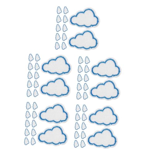 Tofficu 5 Sätze Gestickte Stoff Aufkleber Gestickte Aufnäher Wolkenförmige Patches Süße Aufnäher Dekorative Patches Applikationen in Wolkenform Cloud-patch Stickgarn Blue 12 Stück * 5 von Tofficu