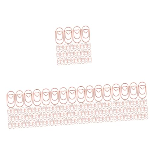 Tofficu 5 Sätze Herz Büroklammern Lesezeichen Dokumentclips Klein Büroartikel Büromaterial Büroklammern Für Papierkram Mini-büroklammern Draht Aus Kohlenstoffstahl Rose Gold 200 Stück * 5 von Tofficu