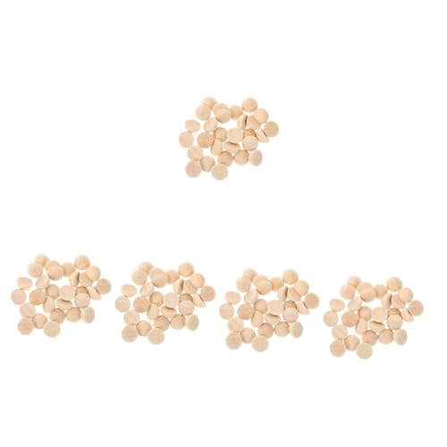 Tofficu 5 Sätze Holzperlendekoration Unfertige Holzkugeln Holzperlen Zum Basteln Diy Girlande Holz Halbperle Charms-perlen Basteln Sie Lose Anhänger Diy-perlen Beige Hölzern 100 Stück * 5 von Tofficu