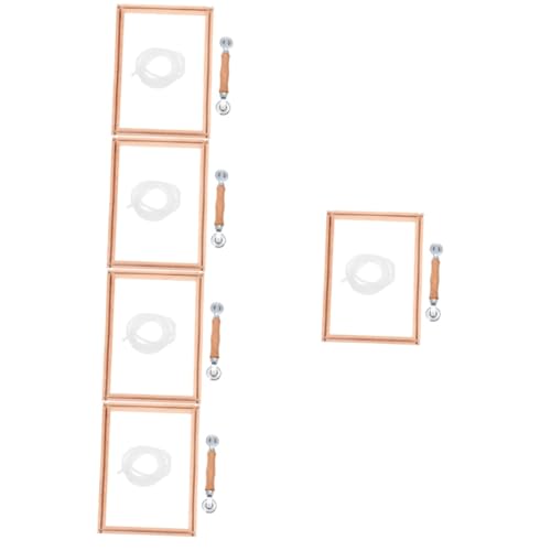 Tofficu 5 Sätze Kreuzstichrahmen Stickteppich Bildlaufrahmen Quadratische Stickrahmen Stickkreis Gehäkelter Rollrahmen Scrollrahmen Für Kreuzstich Quilling-werkzeug Stickzubehör Holz Khaki von Tofficu