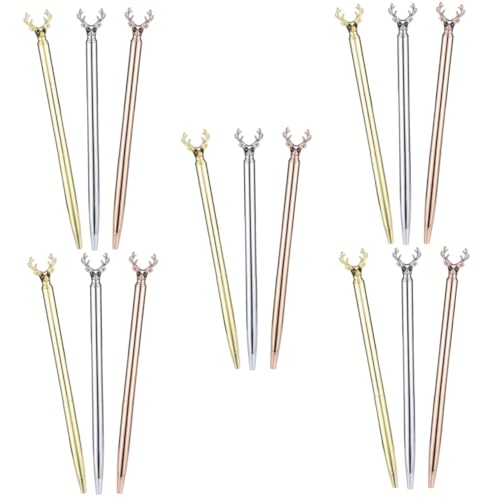 Tofficu 5 Sätze Kugelschreiber Mit Hirschkopf Zappeln Stifte Mit Feiner Spitze Ballpoint Pen Kugelschreibermine Partygeschenke Kreative Kugelschreiber Für Partys Metall 3 Stücke * 5 von Tofficu