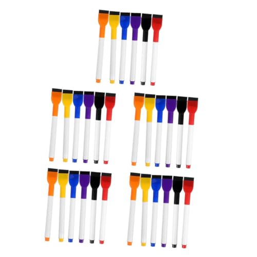 Tofficu 5 Sätze Löschbarer Whiteboard-marker Wasserlösliche Stifte Whiteboard Stifte Set Magnetische Trocken Abwischbare Marker Kleiner Trockener Radierer Trockenradiermarker 6 Stück * 5 von Tofficu