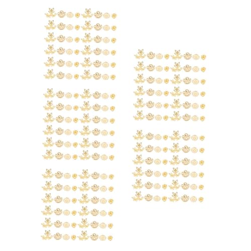 Tofficu 5 Sätze Perlenhalter Endkappen Hohlperlen Kappen Kappenperlen Perlenkappen Endkappen Perlen Ornamentkappen Schmuckherstellung Charms Eisen Golden 400 Stück * 5 von Tofficu