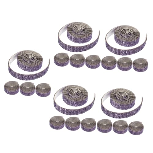 Tofficu 5 Sätze Selbstklebende Strass-sticker Zubehör Strass- Strassband Bulk-bänder Zum Basteln Sackleinen Charme Strasskette Zum Basteln Kleid Strasssteine Violett 4 Rollen * 5 von Tofficu