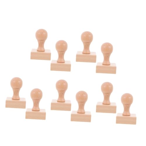 Tofficu 5 Sätze Stempel Für Kinder Diy Handgemachter Stempel Kreative Scrapbooking-stempel Dekorative Bastelstempel Diy Holz-bastelstempel Dekorative Holzstempel Hölzern Beige 2 Stück * 5 von Tofficu